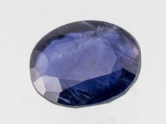 Natural Iolite Stone Kaka Neeli 5.79 carat top view blue oval mix cut