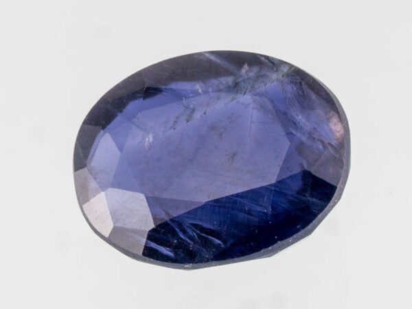 Natural Iolite Stone Kaka Neeli 5.79 carat top view blue oval mix cut