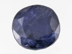 Natural Iolite Stone Kaka Neeli 5.86 carat top view blue oval mix cut