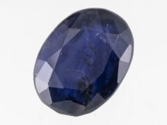 Natural Iolite Stone Kaka Neeli 5.96 carat top view blue oval mix cut