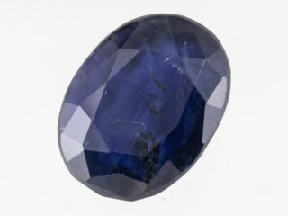 Natural Iolite Stone Kaka Neeli 5.96 carat top view blue oval mix cut