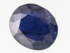 Iolite Stone Kaka Neeli 7.04 carat side view oval mix cut