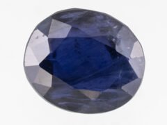 Natural Iolite Stone Kaka Neeli 7.04 carat top view blue oval mix cut