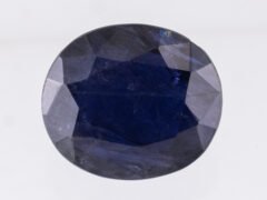 Natural Iolite Stone Kaka Neeli 7.26 carat top view blue oval mix cut