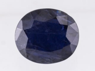 Natural Iolite Stone Kaka Neeli 7.26 carat top view blue oval mix cut
