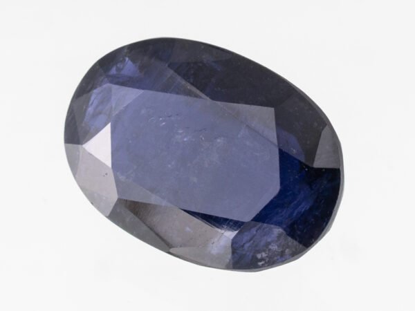 Natural Iolite Stone Kaka Neeli 7.34 carat top view blue oval mix cut