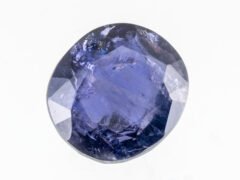 Iolite Stone Kaka Neeli 7.61 carat side view oval mix cut