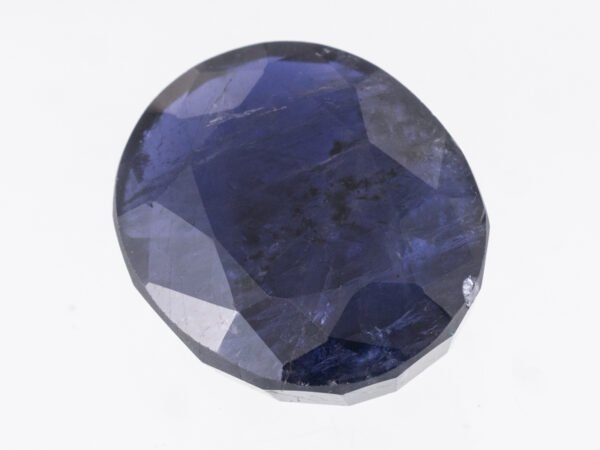 Iolite Stone Kaka Neeli 7.66 carat side view oval mix cut
