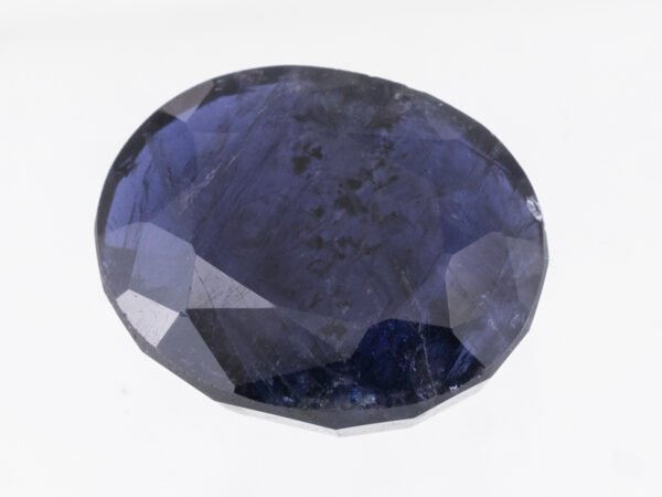 Natural Iolite Stone Kaka Neeli 7.66 carat top view blue oval mix cut
