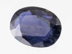 Iolite Stone Kaka Neeli 7.70 carat side view oval mix cut