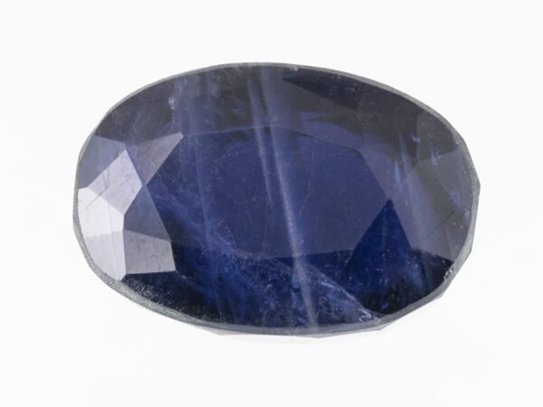 Natural Iolite Stone Kaka Neeli 7.71 carat top view blue oval mix cut