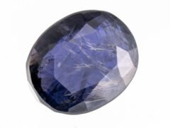 Iolite Stone Kaka Neeli 7.73 carat side view oval mix cut
