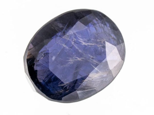 Iolite Stone Kaka Neeli 7.73 carat side view oval mix cut