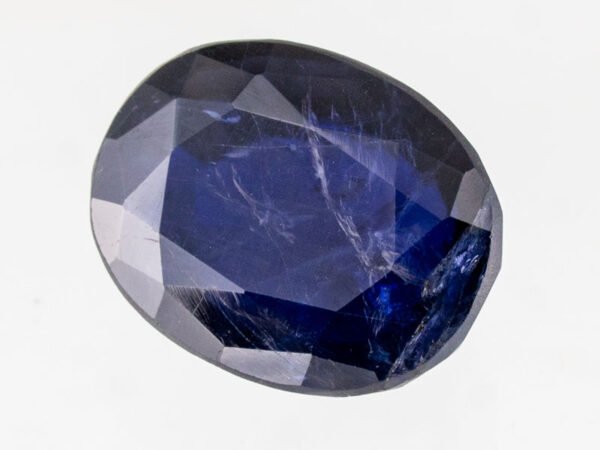 Natural Iolite Stone Kaka Neeli 7.73 carat top view blue oval mix cut