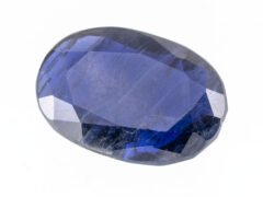 Iolite Stone Kaka Neeli 8.01 carat side view oval mix cut
