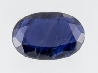 Natural Iolite Stone Kaka Neeli 8.01 carat top view blue oval mix cut