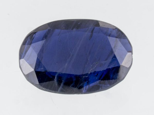 Natural Iolite Stone Kaka Neeli 8.01 carat top view blue oval mix cut
