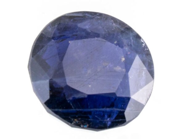 Natural Iolite Stone Kaka Neeli 8.41 carat top view blue oval mix cut
