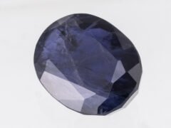 Natural Iolite Stone Kaka Neeli 8.65 carat top view blue oval mix cut