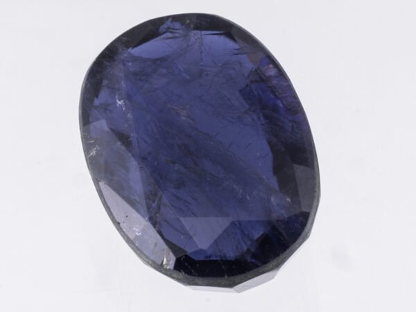 Iolite Stone Kaka Neeli 8.86 carat side view oval mix cut