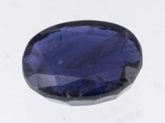 Natural Iolite Stone Kaka Neeli 8.86 carat top view blue oval mix cut