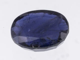 Natural Iolite Stone Kaka Neeli 8.86 carat top view blue oval mix cut