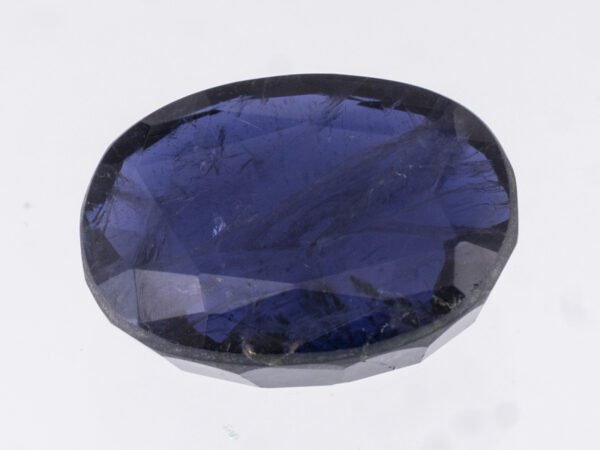 Natural Iolite Stone Kaka Neeli 8.86 carat top view blue oval mix cut