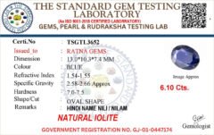 Certificate image for Natural Iolite Stone Kaka Neeli 6.10 carat