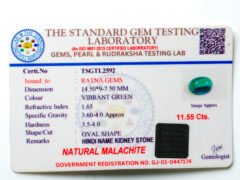 Malachite Stone Certificate TSGTL2592