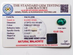 Malachite Stone Certificate TSGTL2598