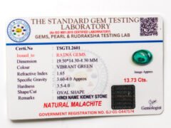 Malachite Stone Certificate TSGTL2601