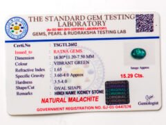 Malachite Stone Certificate TSGTL2602