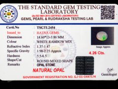 Australian Fire Opal Stone 4.26 carat certificate