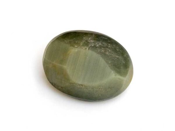 Quartz Cats Eye Lahsuniya 5.19 Carat back view gray cabochon