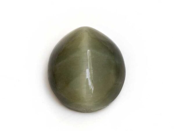 Quartz Cats Eye Lahsuniya 5.54 Carat top view gray cabochon