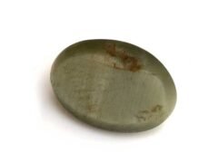 Quartz Cats Eye Lahsuniya 5.63 Carat back view gray cabochon