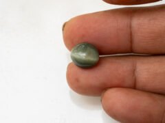 Quartz Cat's Eye Lahsuniya 6.85 carat in-hand actual size