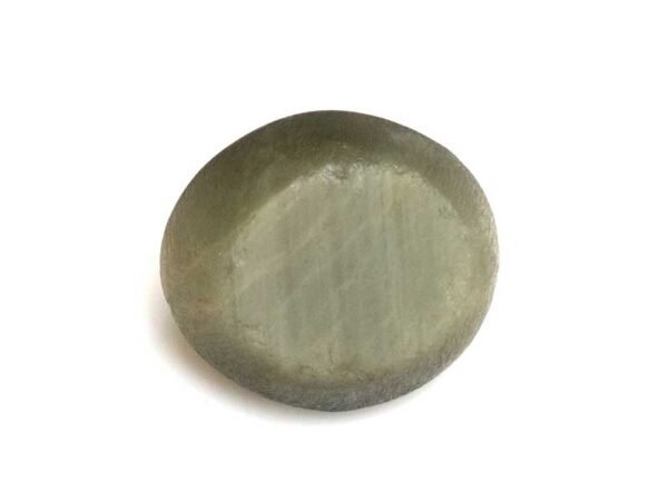 Quartz Cats Eye Lahsuniya 7.08 Carat back view gray cabochon