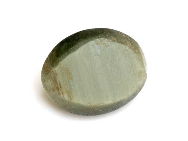 Quartz Cats Eye Lahsuniya 7.80 Carat back view gray cabochon