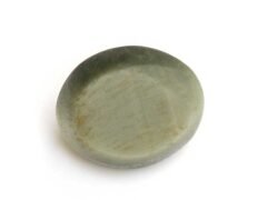 Quartz Cats Eye Lahsuniya 8.27 Carat back view gray cabochon