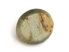 Quartz Cats Eye Lahsuniya 8.87 Carat back view gray cabochon