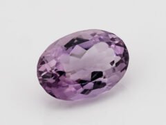 Amethyst Stone Jamunia 6.34 carat back view oval faceted quartz