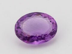 Amethyst Stone Jamunia 7.79 carat back view oval faceted quartz