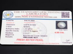 Cultured Pearl Moti 4.95 carat certificate image