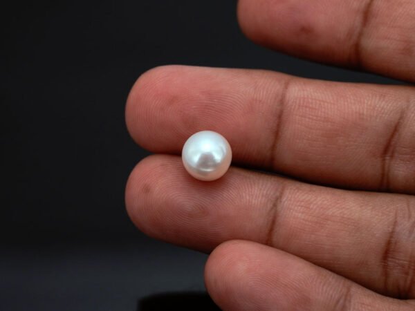 Cultured Pearl Moti 5.72 carat in-hand actual size