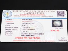 Cultured Pearl Moti 5.83 carat certificate image