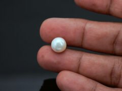 Cultured Pearl Moti 6.09 carat in-hand actual size