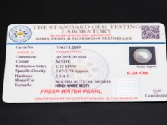Cultured Pearl Moti 6.24 carat certificate image