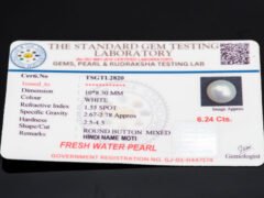 Cultured Pearl Moti 6.24 carat certificate image