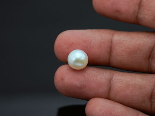 Cultured Pearl Moti 6.35 carat in-hand actual size